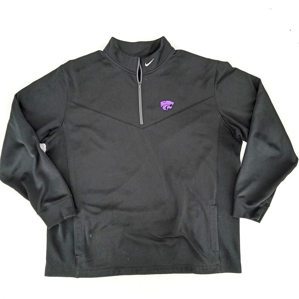 Nike Golf K-State Wildcats Quarter Zip Pullover Black 2XL Kansas State Football